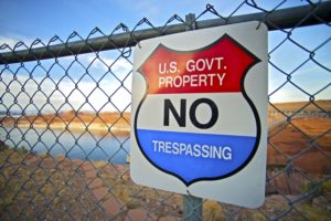 No trespassing sign